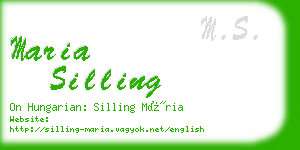 maria silling business card